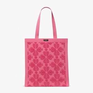 ♠️Kate Spade Brooke Spade Flower Patterned Terry Large Tote, Rose Oil Pink NWT